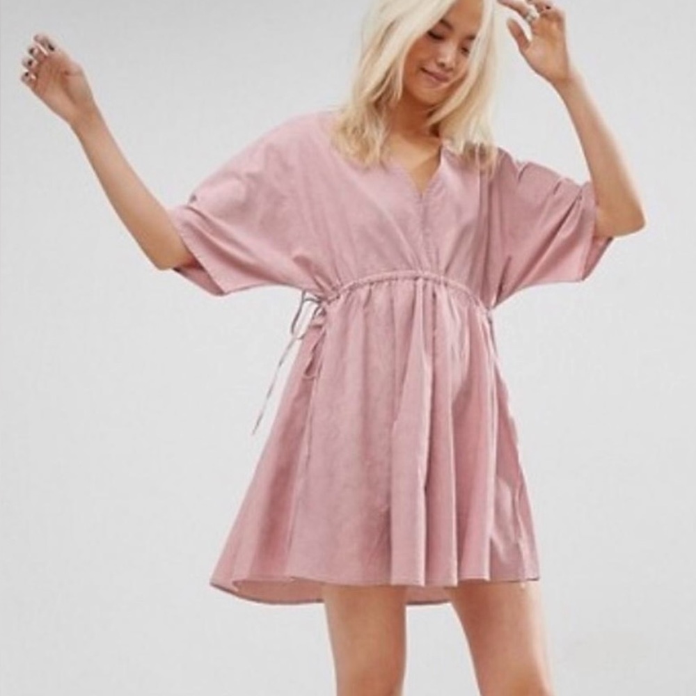 Asos Cotton Mini Dress Textured